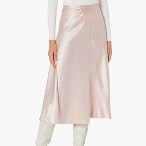 NWT Vince Raw Edge Panelled Slip Skirt in Pink Roselle